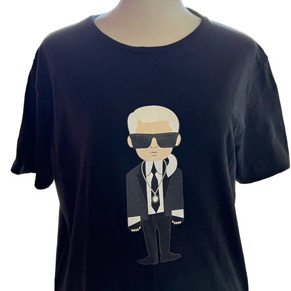 Like new! KARL LAGERFELD Paris Caricature Tee Size Small - Picture 4 of 10